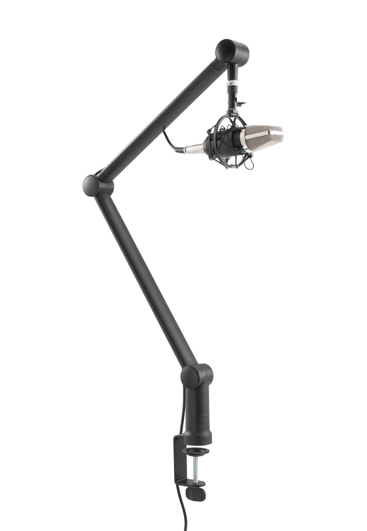 Brateck Professional Microphone Boom Arm Stand | 360° Rotating Foldable Scissor Arm with Cable Holder