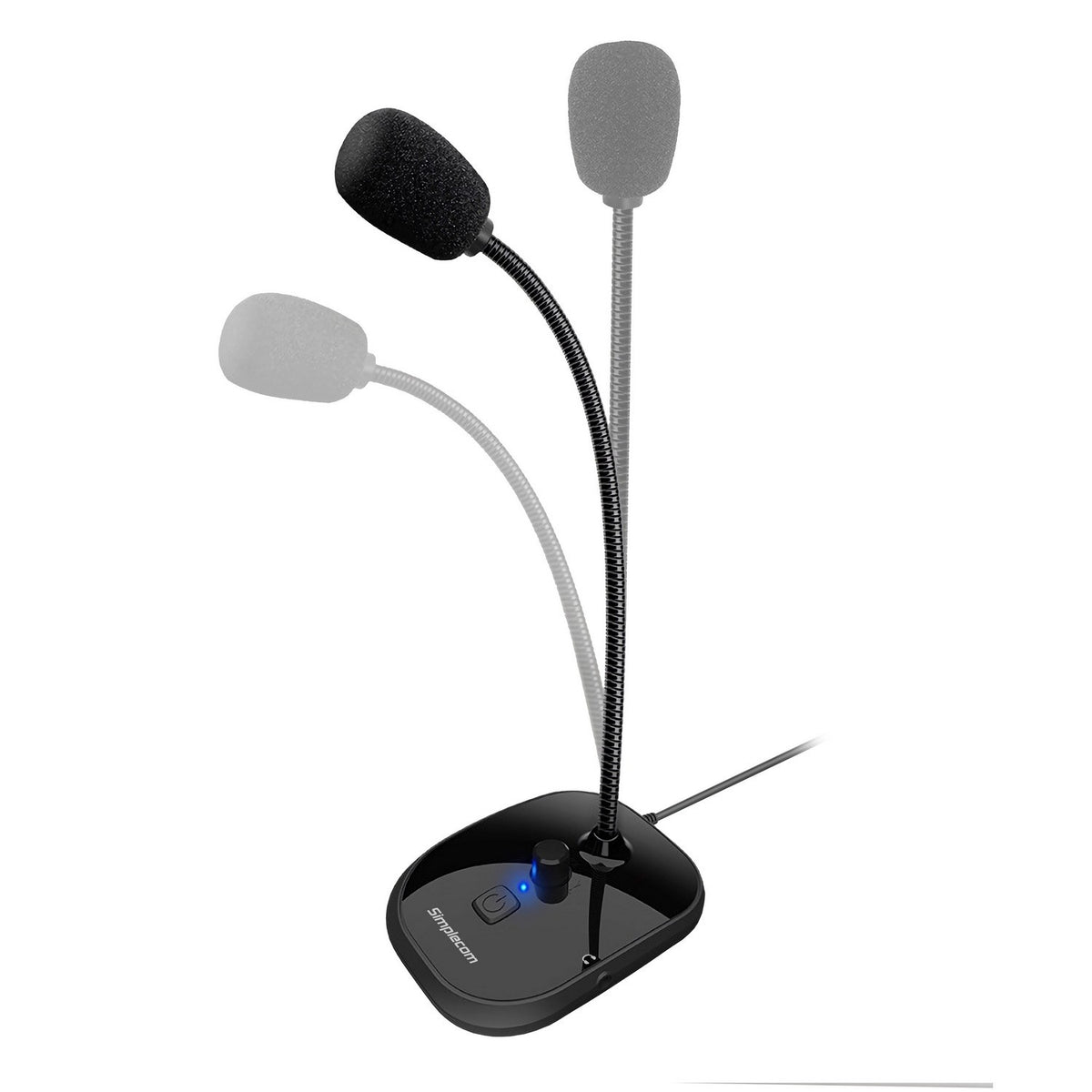 Simplecom UM360 USB Desktop Microphone with Headphone Jack | Plug & Play Computer Mic