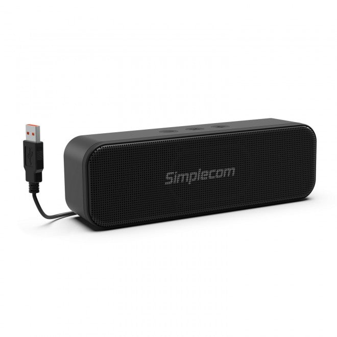 Simplecom UM228 Portable USB Stereo Soundbar Speaker with Volume Control | Plug & Play PC & Laptop Speaker