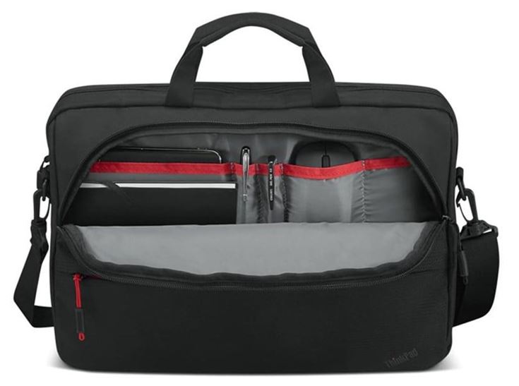 LENOVO Essentials 16" Toploader Bag Notebook Case - Classic Black Nylon Exterior, Dedicated Padded PC Pocket fits 13.3" 14" 15.6" 16" Laptop
