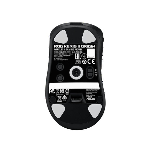 ASUS ROG Keris II Origin Gaming Mouse Black, ROG Micro Switch II, USB/Bluetooth/RF 2.4GHz, 8000 Hz, AURA Sync, 2 m paracord
