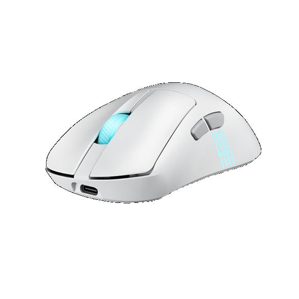 ASUS ROG Keris II Origin Gaming Mouse Moonlight White, ROG Micro Switch II, USB/Bluetooth/RF 2.4GHz, 8000 Hz, AURA Sync, 2 m paracord