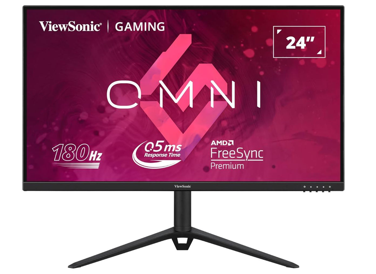 ViewSonic 24" FHD IPS Gaming, 180Hz, 0.5ms MPRT, HDR10, FreeSync Premium, AdaptiveSync, ClearMR, HDMI×2, DP, 2×2W Speakers. 3YARW