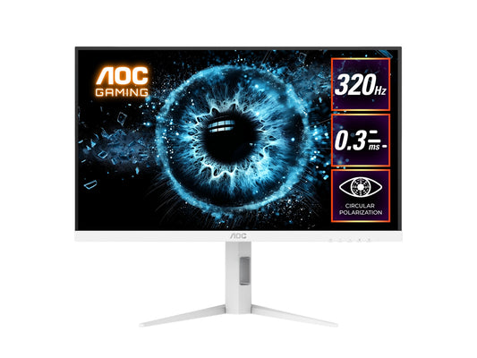 AOC 27" Fast IPS Q27G4SL/WS: 2560×1440 @ 320Hz, 1ms GtG, 350 nits, HDR 450 nits, sRGB 125%, DP 1.4, HDMI 2.1, ergonomic stand, VESA 100mm