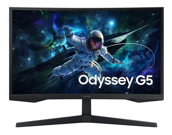 Samsung Odyssey G55C 27" QHD Curved Gaming Monitor 2560 x 144 165Hz16:9 1000R 1ms VA AMD FreeSync HDR10 DisplayPort HDMI Tilt VESA Headphone 3YR WTY