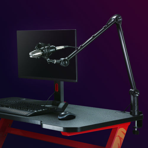 Brateck Professional Microphone Boom Arm Stand | 360° Rotating Foldable Scissor Arm with Cable Holder