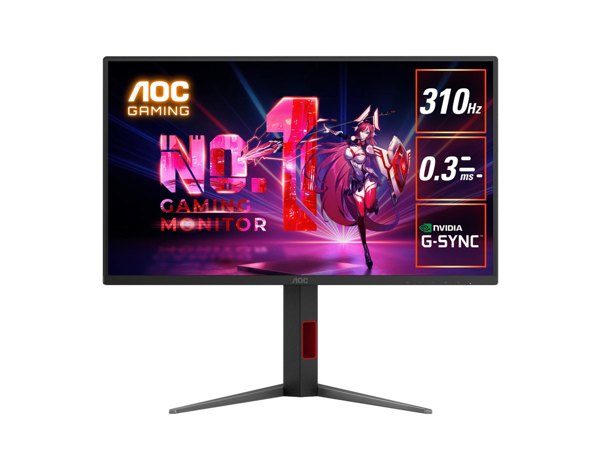 AOC 24.5" 310Hz IPS Gaming Monitor 25G4S: Fast IPS, 1920x1080 @ 310Hz, 0.3ms response, 400 cd/m² brightness, 115% sRGB, adjustable stand, HDMI & DP
