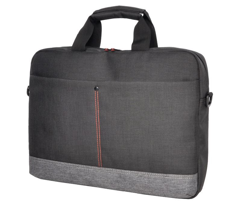 Oxhorn Notebook Bag Carry Case Nylon Fabric Top Load Zip Closure Padded Compartment Shoulder Strap Black + Grey for Laptop 10" 13.3" 14" 15.6" 16"