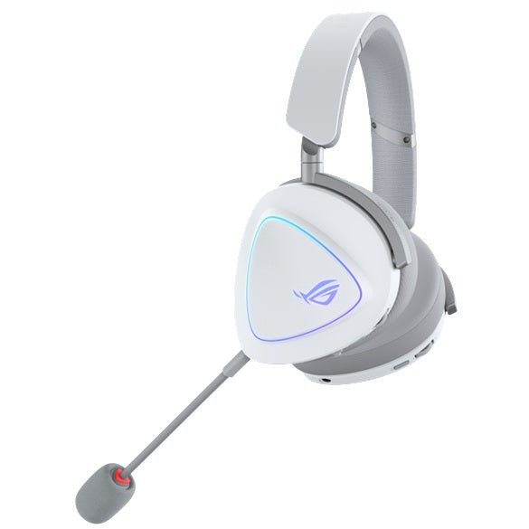 ASUS ROG Delta II Wireless Gaming Headset White | Tri-Mode 2.4GHz, Bluetooth & 3.5mm, 50mm Titanium Drivers, RGB