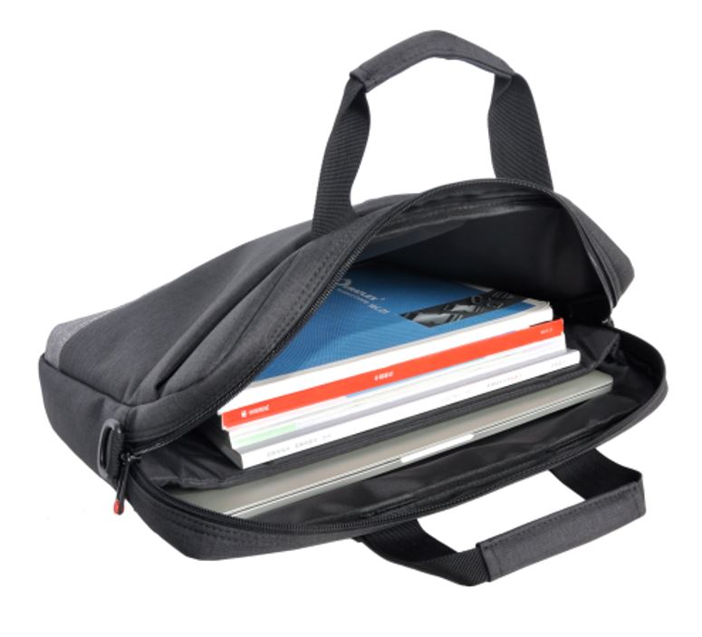 Oxhorn Notebook Bag Carry Case Nylon Fabric Top Load Zip Closure Padded Compartment Shoulder Strap Black + Grey for Laptop 10" 13.3" 14" 15.6" 16"