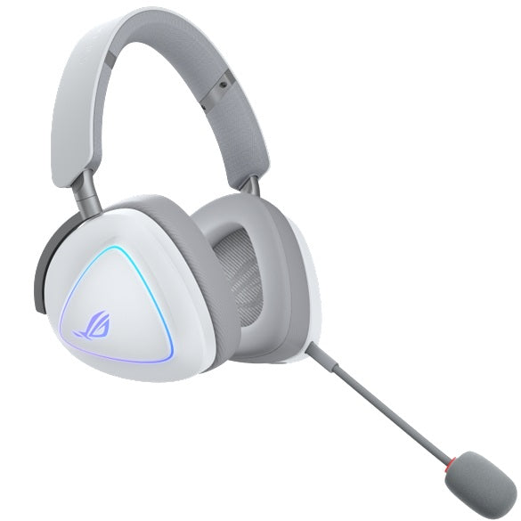 ASUS ROG Delta II Wireless Gaming Headset White | Tri-Mode 2.4GHz, Bluetooth & 3.5mm, 50mm Titanium Drivers, RGB