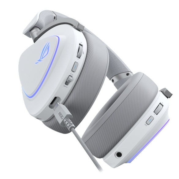 ASUS ROG Delta II Wireless Gaming Headset White | Tri-Mode 2.4GHz, Bluetooth & 3.5mm, 50mm Titanium Drivers, RGB