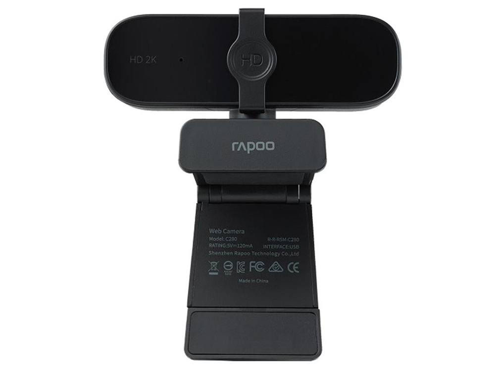 RAPOO C280 2K Webcam - Wide Angle Lens, Noise Canceling Mic, Plug & Play, Teams, Google Meet, Zoom, Does Not Support Windows Hello