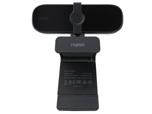 RAPOO C280 2K Webcam - Wide Angle Lens, Noise Canceling Mic, Plug & Play, Teams, Google Meet, Zoom, Does Not Support Windows Hello