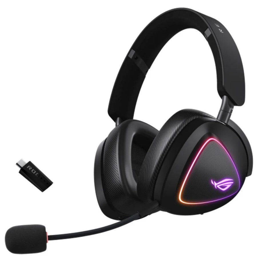 ASUS ROG Delta II Tri-Mode Wireless Gaming Headset - Bluetooth, 2.4GHz & 3.5mm, ROG SpeedNova, 50mm Titanium Drivers, 110-Hour Battery, Aura Sync RGB