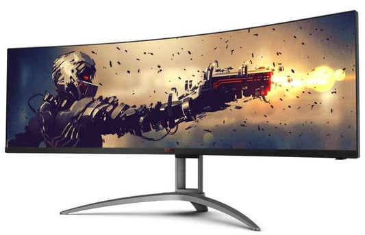 AOC 49" DQHD Curved Gaming Monitor, 5120x1440, 165Hz, 1ms, HDR400, Adaptive Sync, USB-C, KVM Switch, Dual QHD UltraWide, Height Adjustable Stand