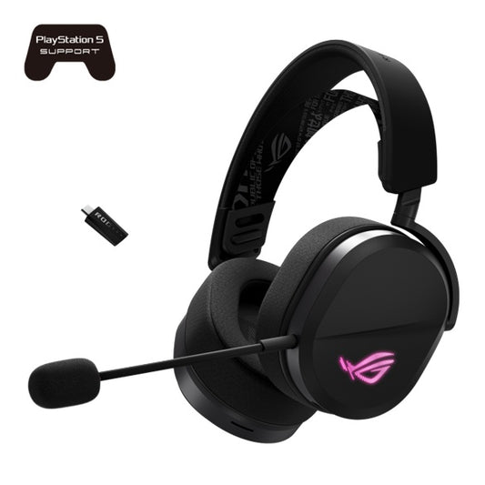 ASUS ROG Pelta Wireless Gaming Headset Black - Tri-Mode Bluetooth, 2.4GHz & USB-C, 50mm Titanium Drivers, RGB Lighting, 70-Hour Battery
