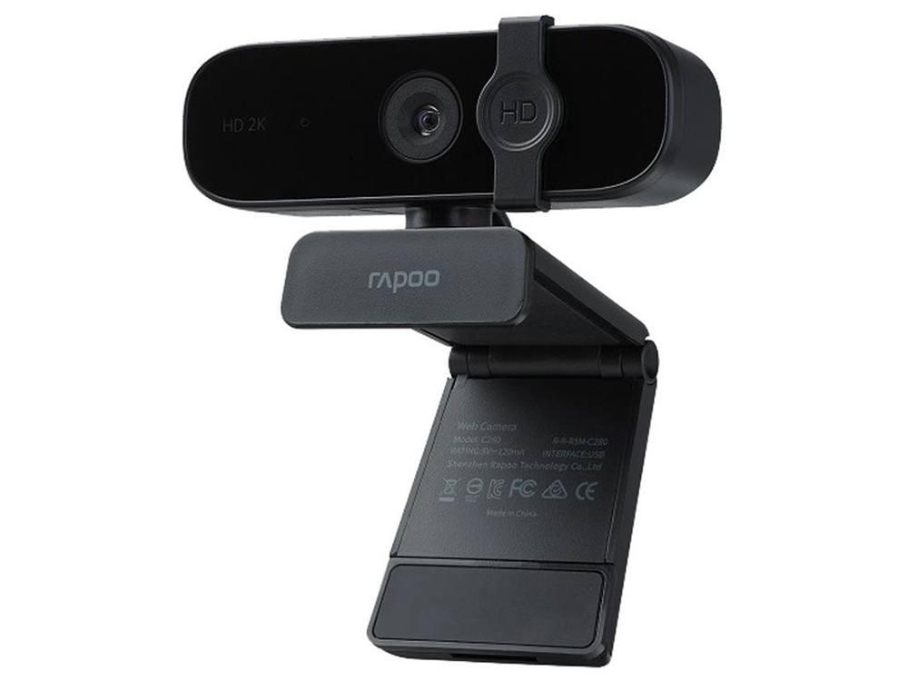 RAPOO C280 2K Webcam - Wide Angle Lens, Noise Canceling Mic, Plug & Play, Teams, Google Meet, Zoom, Does Not Support Windows Hello