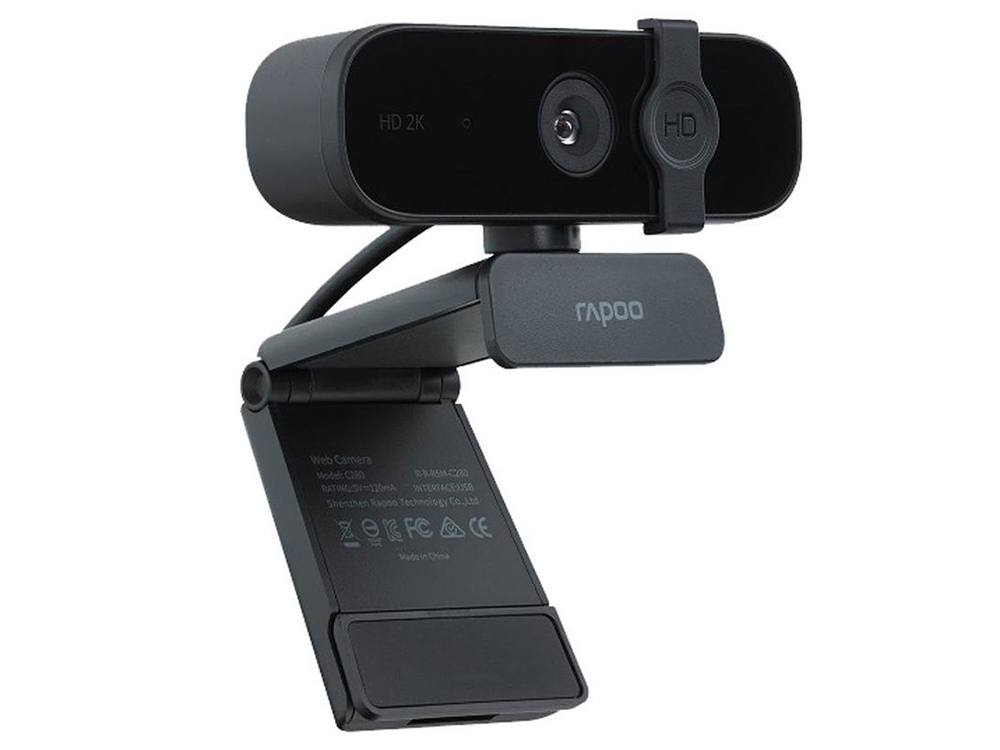 RAPOO C280 2K Webcam - Wide Angle Lens, Noise Canceling Mic, Plug & Play, Teams, Google Meet, Zoom, Does Not Support Windows Hello