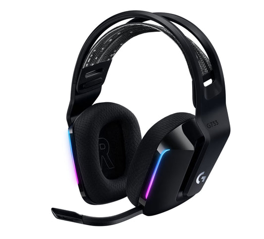 Logitech G733 LIGHTSPEED Wireless RGB Gaming Headset Black | USB Connectivity, Detachable Cardioid Mic, 20Hz-20kHz Audio