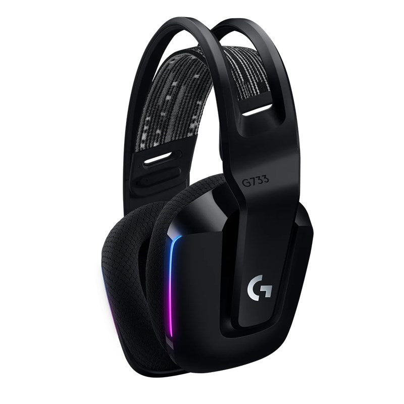 Logitech G733 LIGHTSPEED Wireless RGB Gaming Headset Black | USB Connectivity, Detachable Cardioid Mic, 20Hz-20kHz Audio