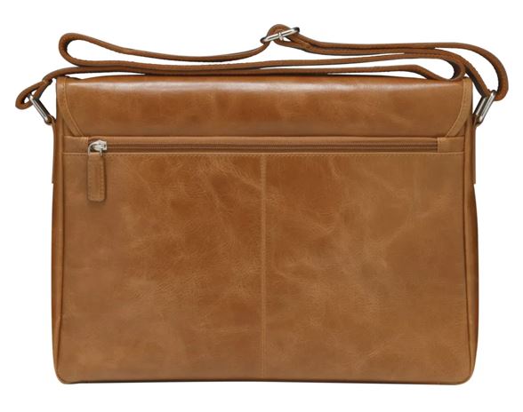 Marselisborg 14" Leather Messenger Laptop Bag – Handcrafted Golden Tan Business Briefcase for 12"–14" Notebooks