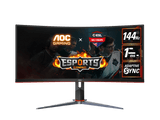 AOC CU34G2X 34" Curved 3440 x 1440 21:9, 1ms, HDR, Ultra Fast 144Hz Panel, Adaptive Sync, HDMI: 2.2, DisplayPort: 2.2 Gaming Monitor
