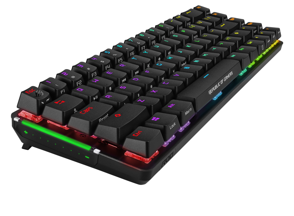 ASUS M601 ROG FALCHION NX Red Switch Compact 65% Wireless Mechanical Gaming Keyboard, 68 Keys, Interactive Touch panel, 450 Hours, ROG NX Switches, RG