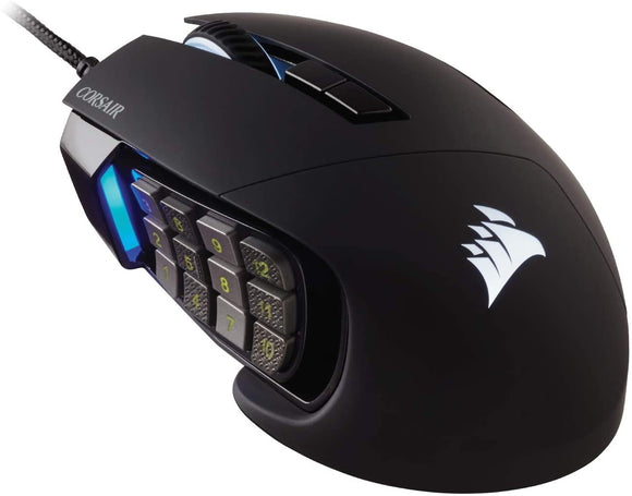 Corsair SCIMITAR RGB ELITE Black Gaming Mice, 17 programmable buttons, 18,000 DPI