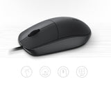 RAPOO N100 Wired USB Optical 1600DPI Mouse Black - No Driver Required/ Designed for Notebook Laptop Desktop PC