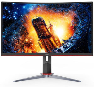 AOC C32G2E 31.5" Curved 1ms 165Hz Full HD FreeSync Ultra Narrow Border Gaming Monitor - DP x 1, HDMI x 2, VGA x1. VESA100mm Low Blue